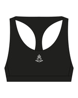 The Racer Bra - Black - Spa Kingston - Center Chest & Back - Printed - White