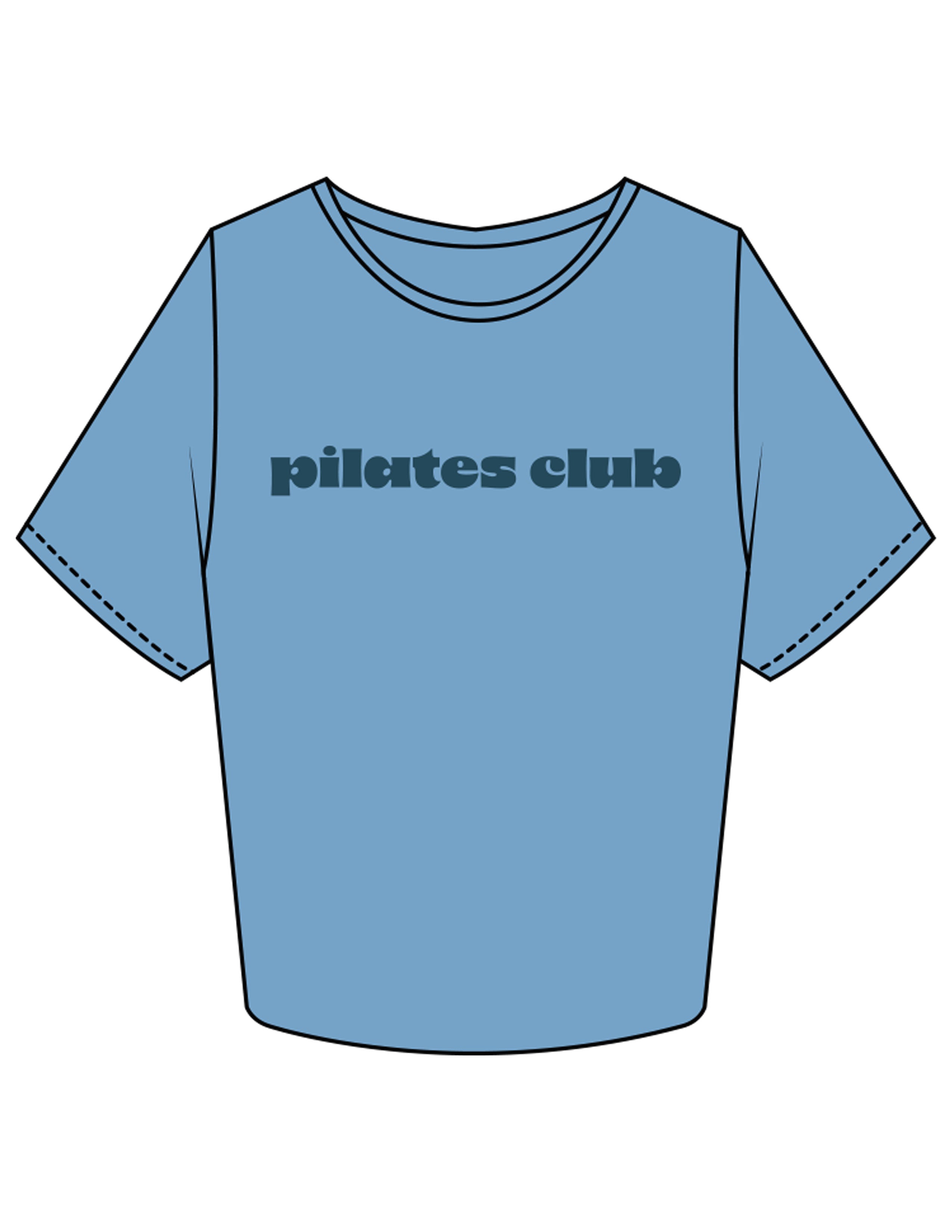 The Crop Tee - Carolina - Movement With Chels -  Center Chest & Back Neckline - Printed - Dark Blue