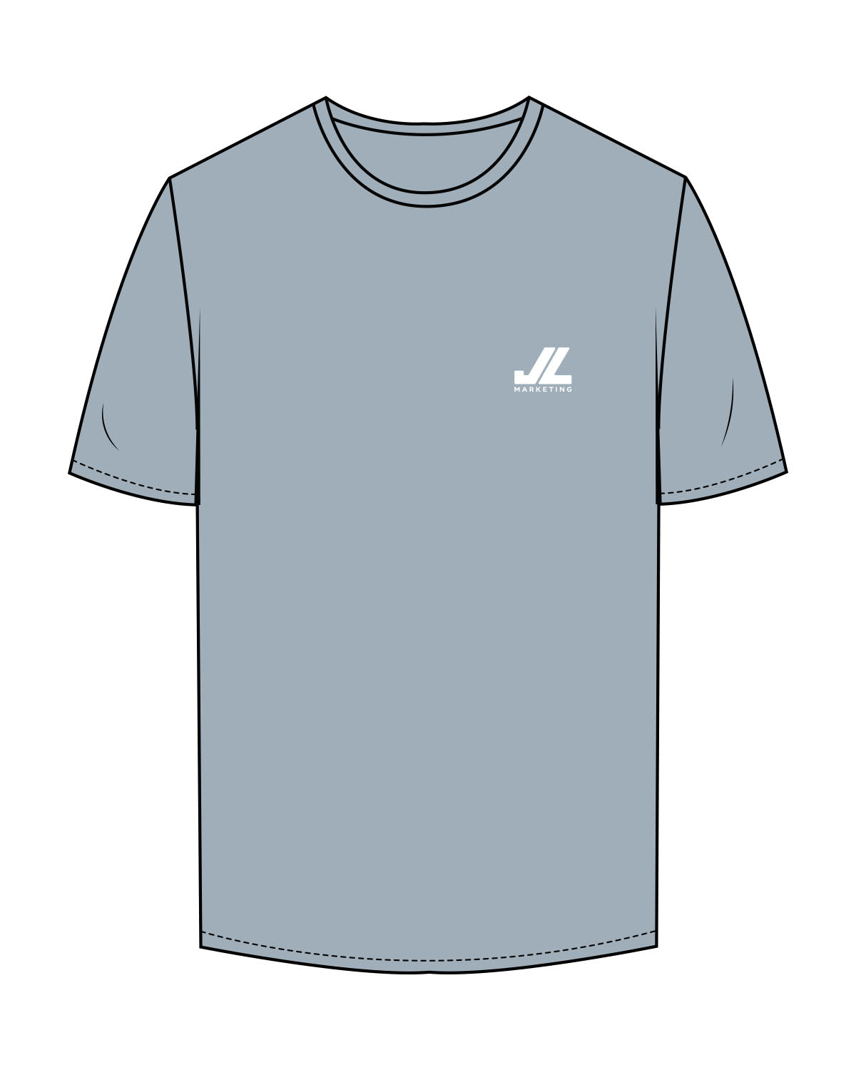 The Mens Tee - Mineral - JL Marketing - Left Chest - Printed - White