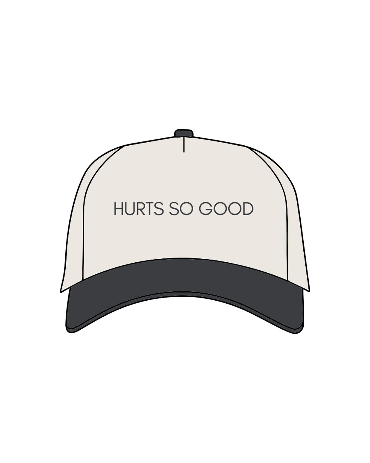 THE CANVAS CAP - Natural / Coal - CORE REFORM - "Hurt" Center Crown Logo "Printed" & Left side "Embroidered" -  Coal