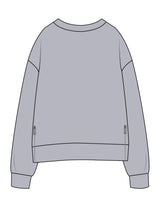 The Side Zip Crewneck - Heather - Fine Core Pilates - Left Chest Stacked - Printed - Black