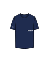 The Mens Tee - Cobalt - Drench - Front Left Centered Stacked & Right Sleeve Logo - Printed - White