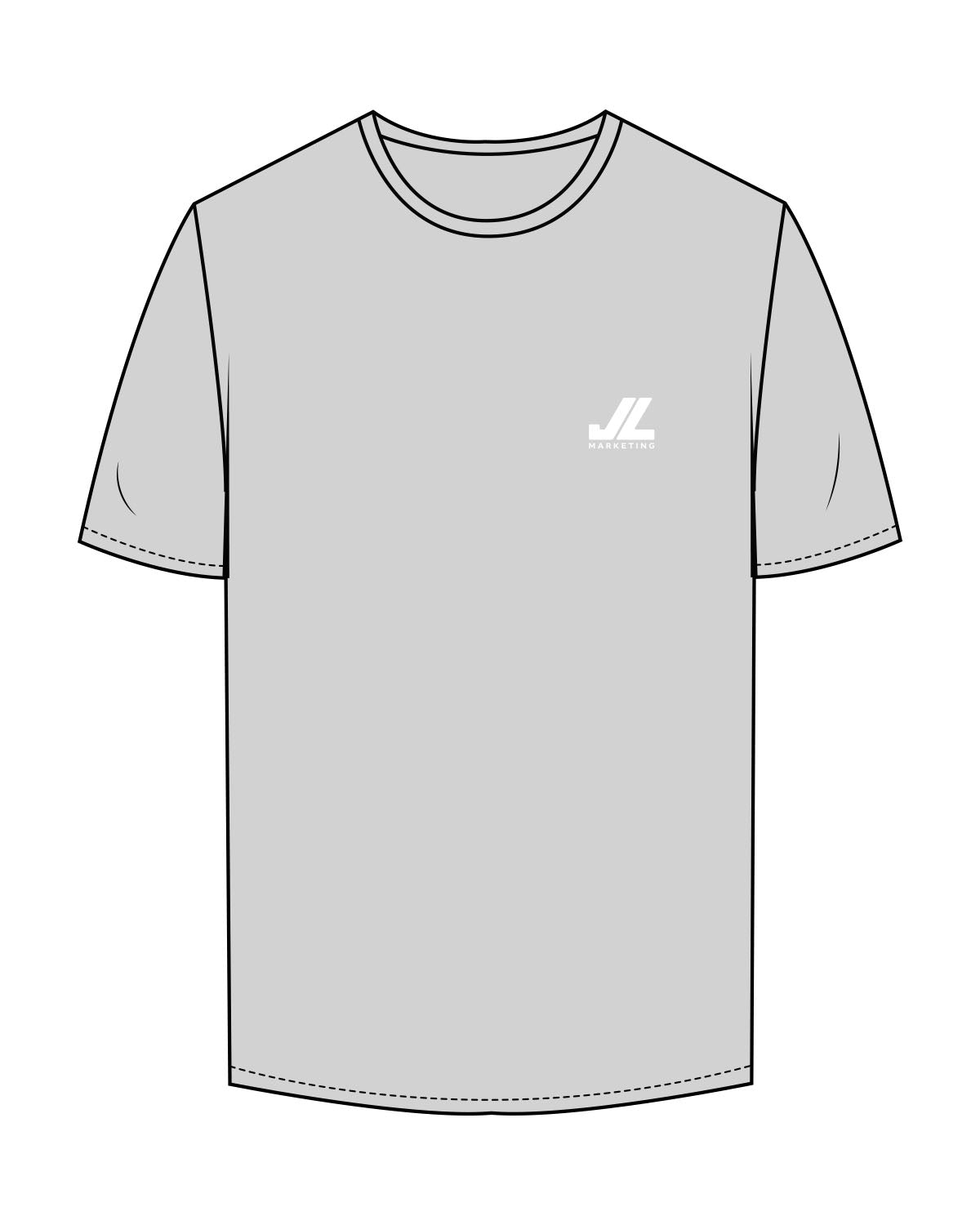 The Mens Tee - Heather - JL Marketing - Left Chest - Printed - White