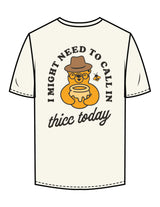 The Mens Tee - Off White - Try Smile Collective - Left Chest & Back Bear - Printed - Full Color