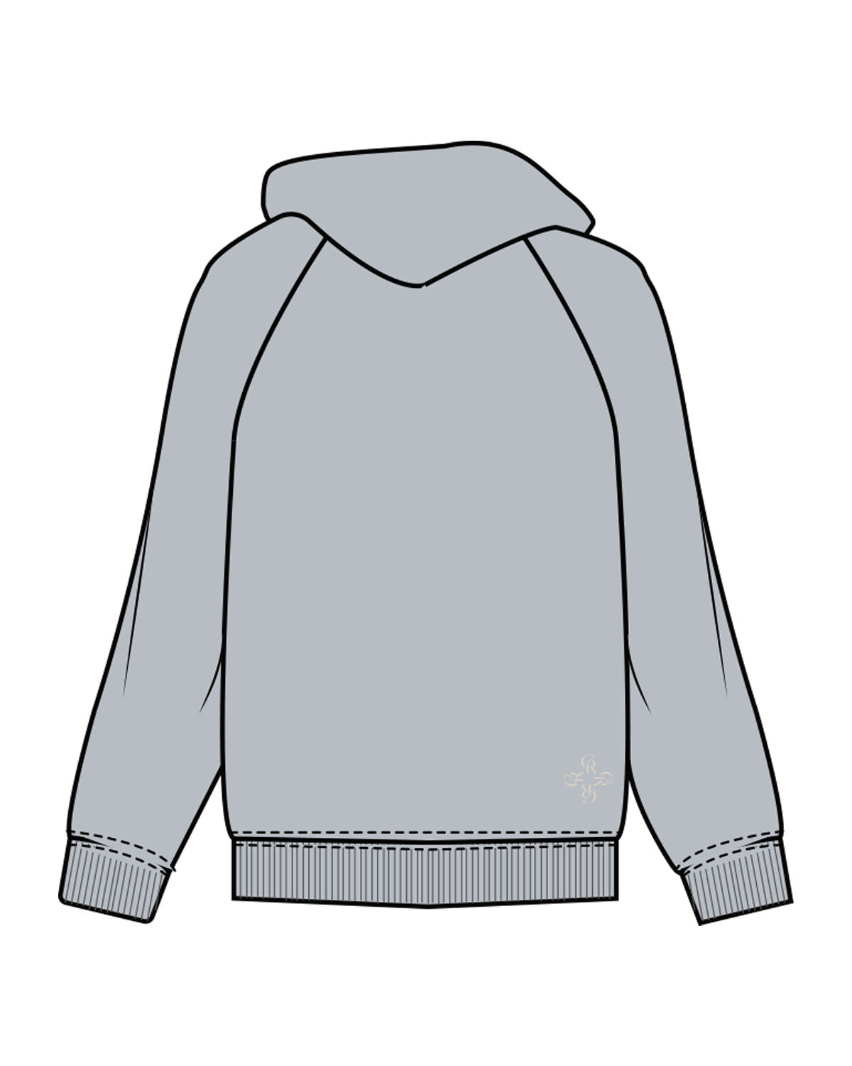 The Mens Classic Hoodie - Smoke - Core Reform - Left Chest & Back Left Corner - Printed - Ecru