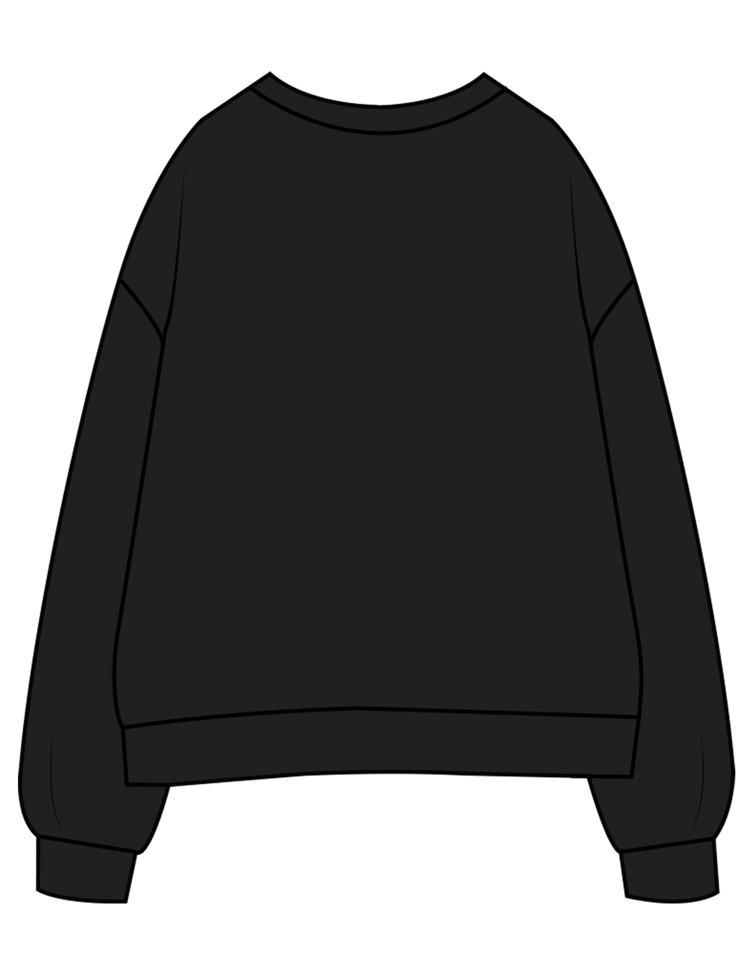 The Womens Crewneck - Black - SOUL YOGA - Center Chest Stacked - Printed - Tone on Tone