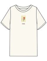 The Womens Heavyweight Tee - Off White - Barnes. The Label - Chest Flower - Printed - Full Color