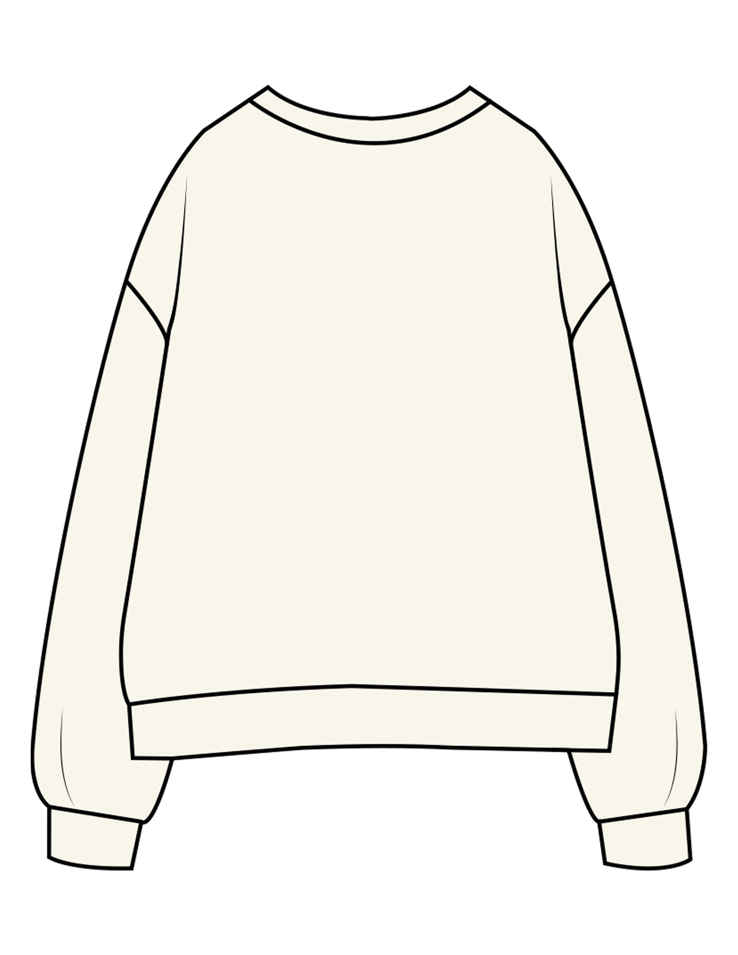 The Womens Crewneck - Off White - Fine Core Pilates - Center Chest Stacked - Printed - Black