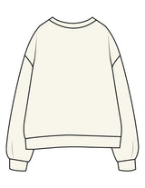 The Womens Crewneck - Off White - Fine Core Pilates - Center Chest Stacked - Printed - Black