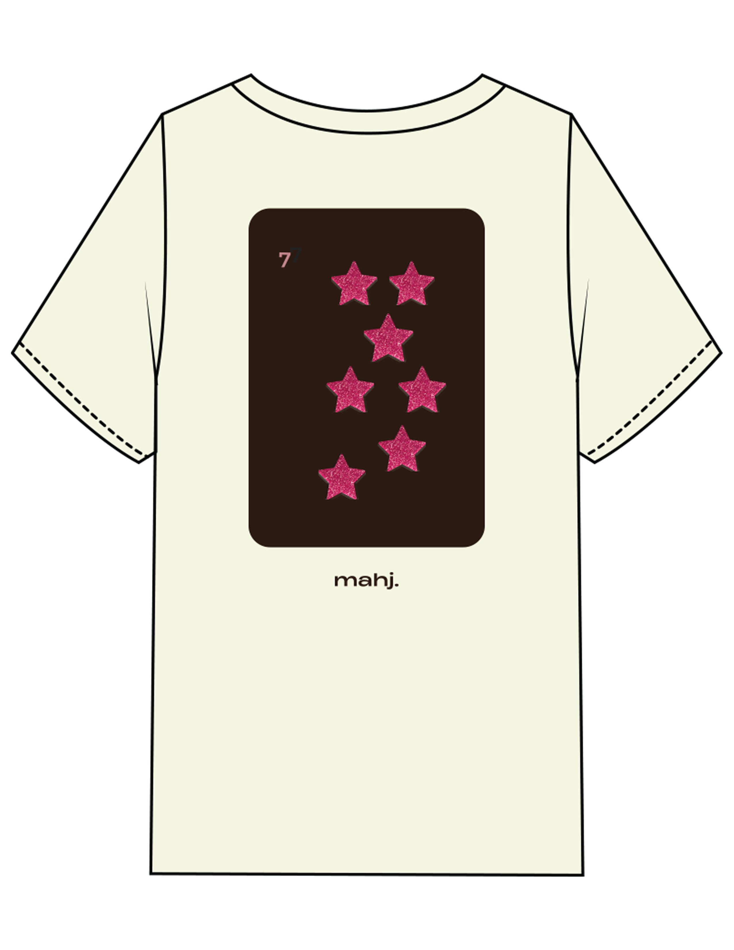 The Womens Heavyweight Tee - Butter - Barnes. The Label - Left Chest & Back Stars - Printed - Full Color