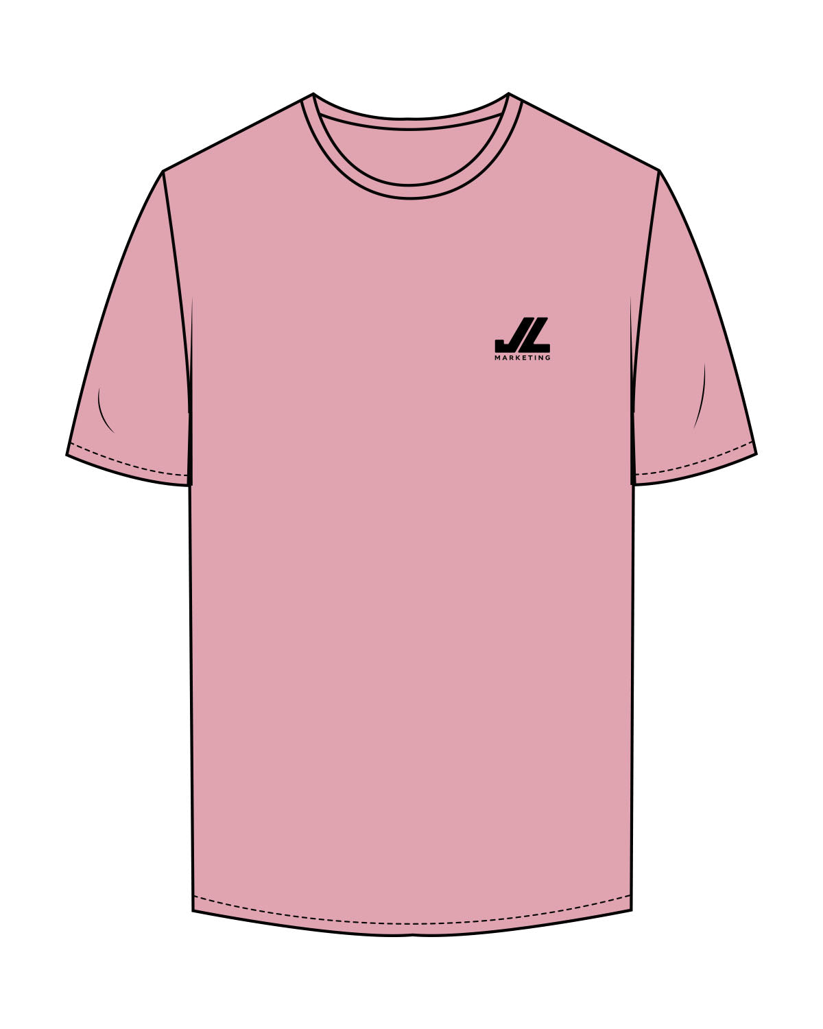 The Mens Tee - Bubblegum - JL Marketing - Left Chest - Printed - Black