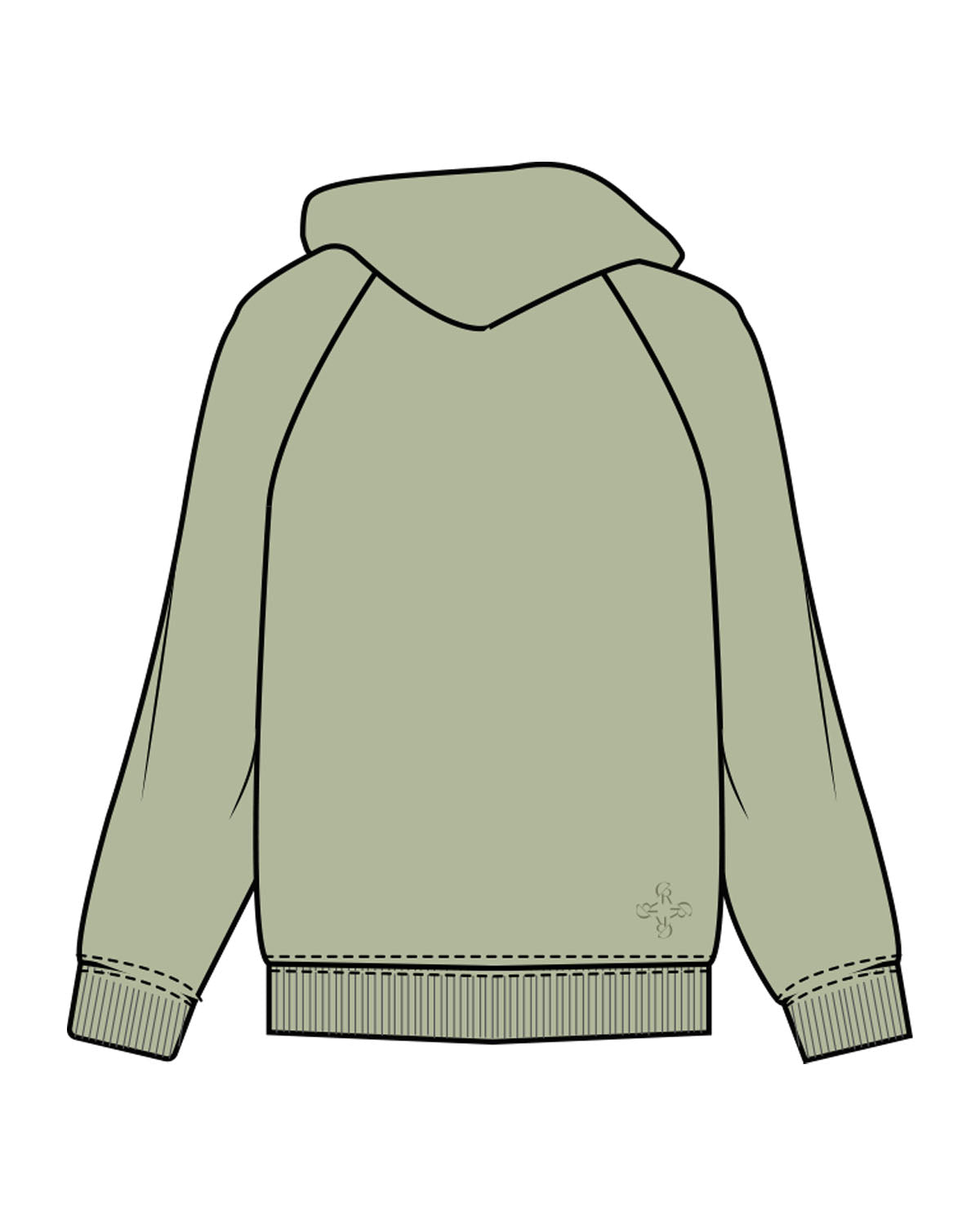 The Mens Classic Hoodie - Pistachio - Core Reform - Left Chest & Back Left Corner - Printed - Tone on Tone