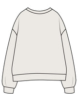 The Mens Crewneck - Bone  - SOUL YOGA - Left Chest - Printed - Tone on Tone