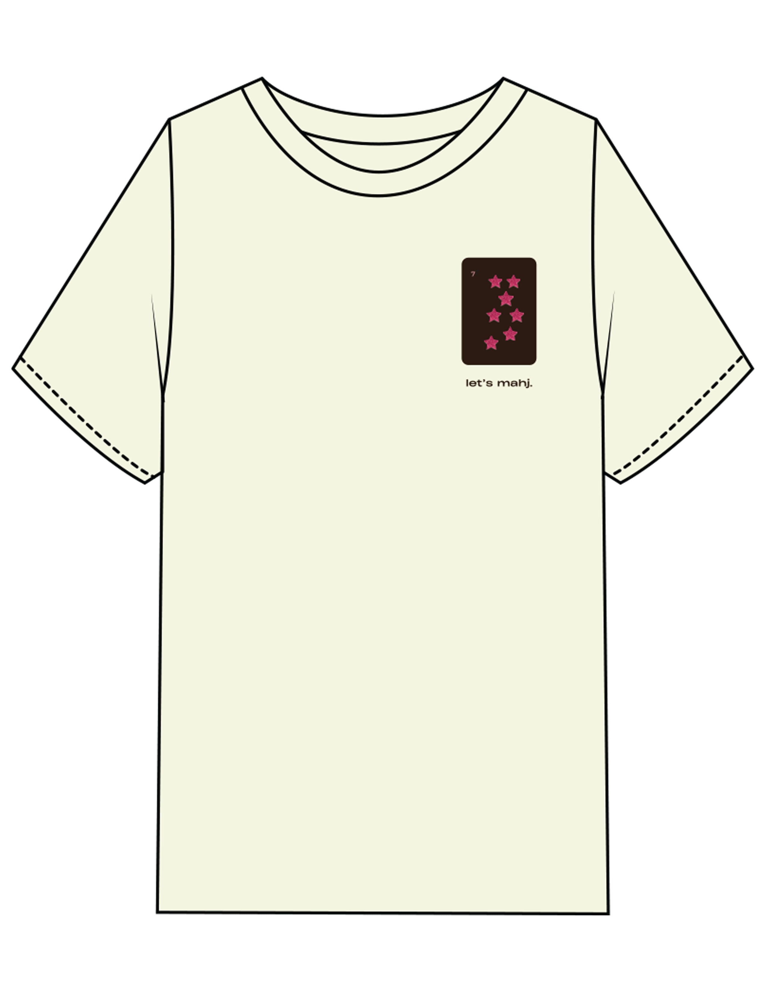 The Womens Heavyweight Tee - Butter - Barnes. The Label - Left Chest & Back Stars - Printed - Full Color