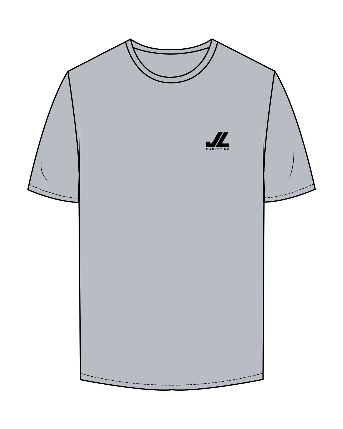 The Mens Tee - Smoke - JL Marketing - Left Chest - Printed - Black