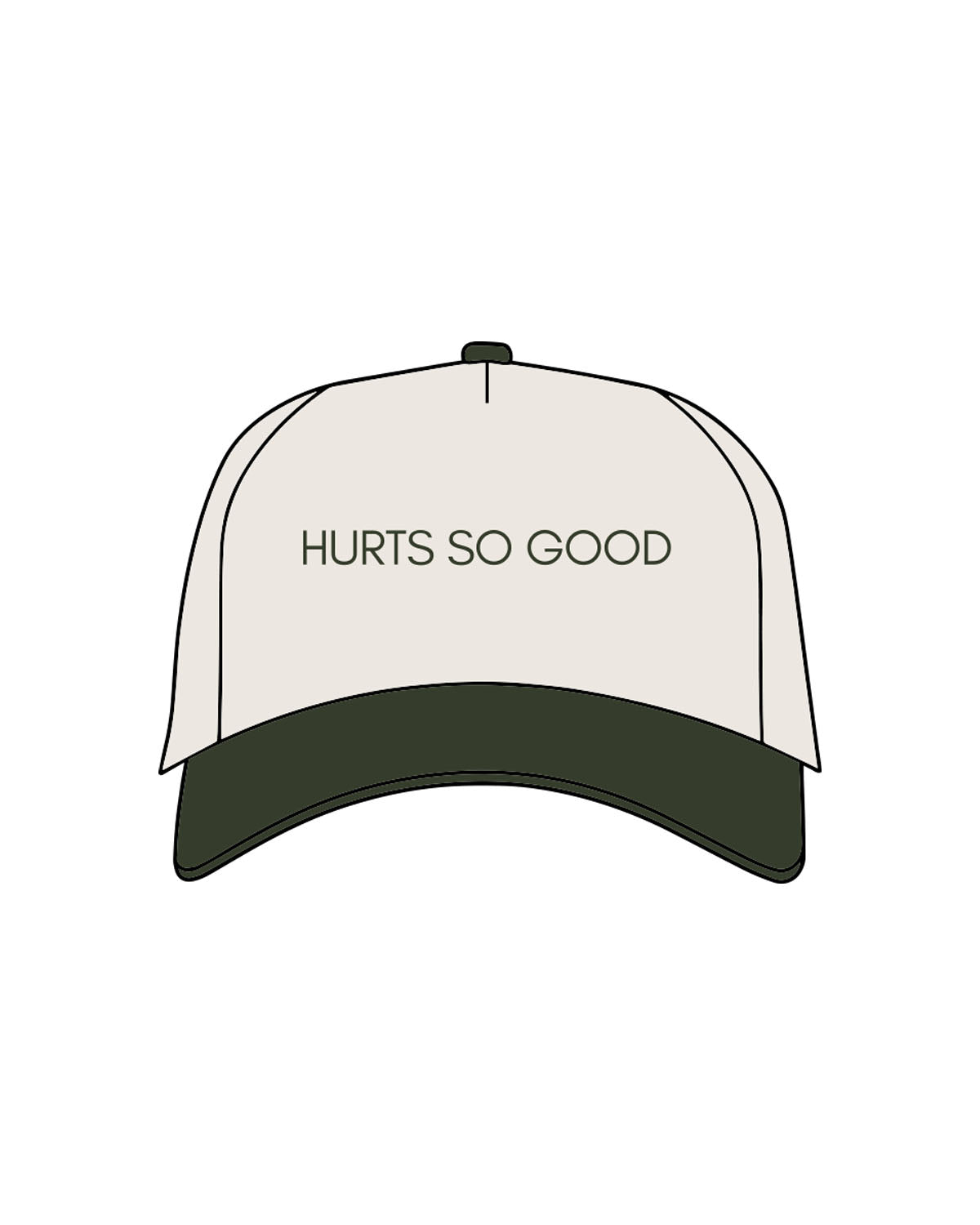 THE CANVAS CAP - Natural / Forest - CORE REFORM - "Hurt" Center Crown Logo "Printed" & Left side "Embroidered" - Forest