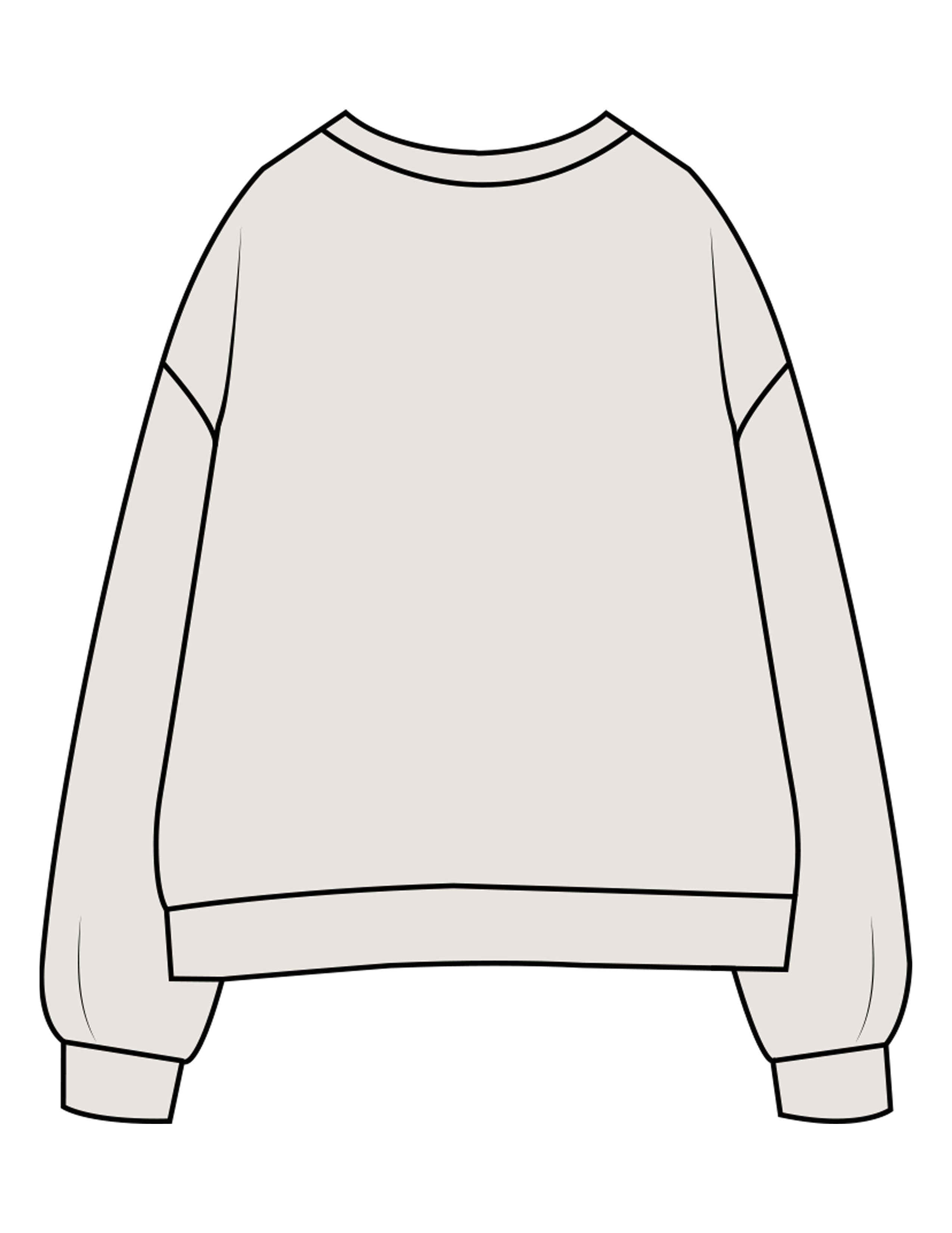 The Womens Crewneck - Washed Bone - Fine Core Pilates - Center Chest Stacked - Printed - Black