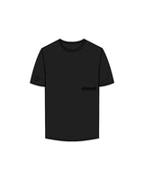 The Mens Tee - Black - Drench - Front Left Centered Stacked & Right Sleeve Logo - Printed - Tone on Tone