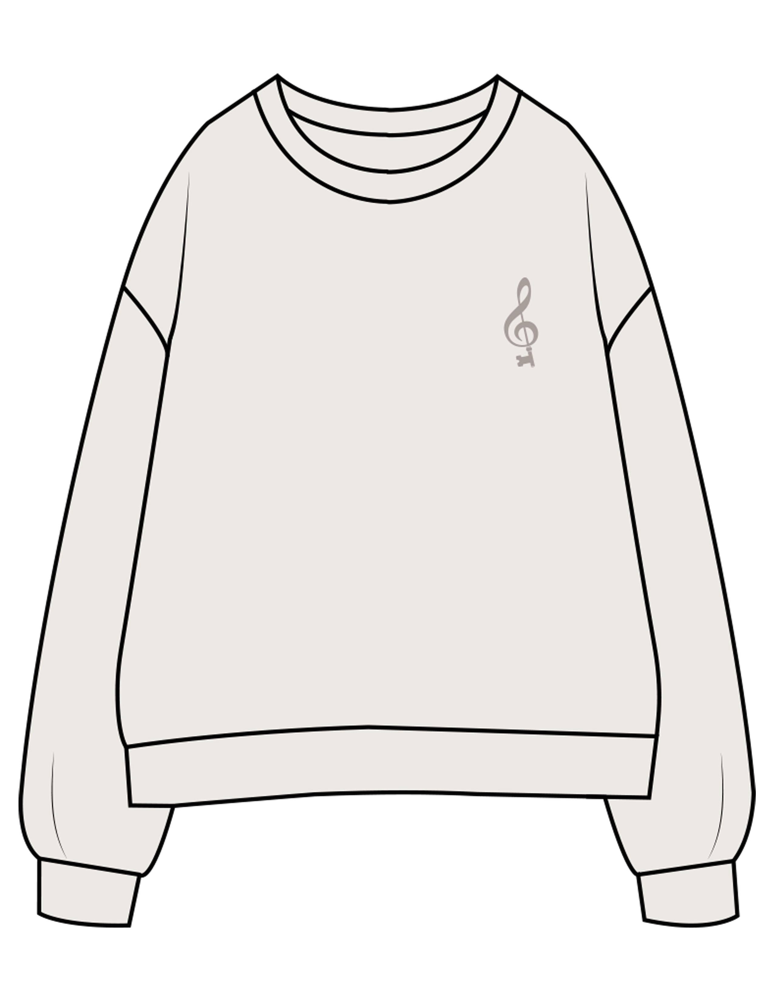 The Mens Crewneck - Bone  - SOUL YOGA - Left Chest - Printed - Tone on Tone