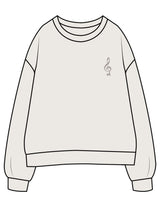 The Mens Crewneck - Bone  - SOUL YOGA - Left Chest - Printed - Tone on Tone