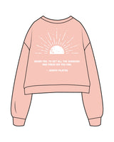 The Womens Heavyweight Crop - Peach - Move Studio - Center Chest & Back Full - Printed - White