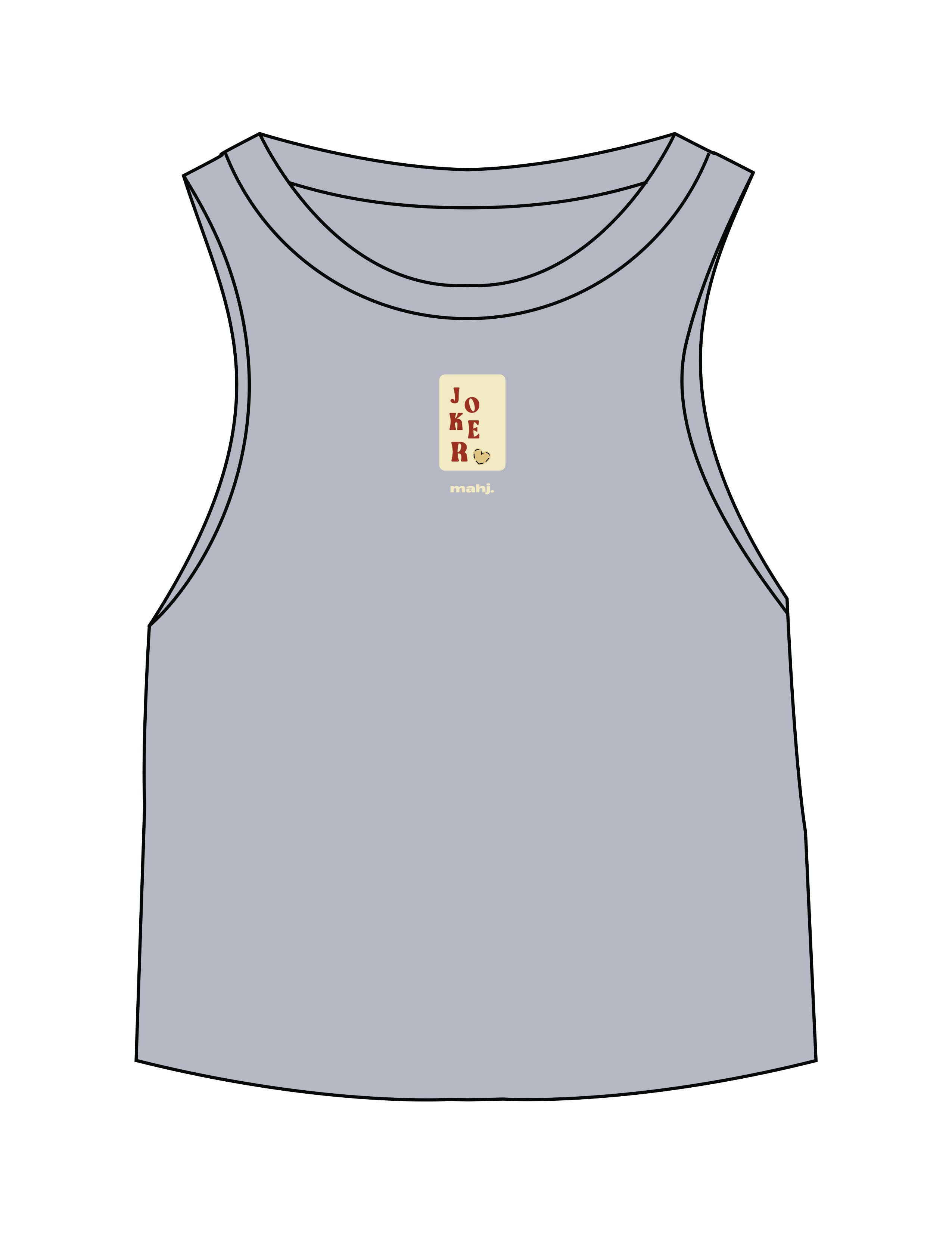 The Micro Rib Racer Crop - Heather - Barnes. The Label - Chest Joker - Printed - Full Color