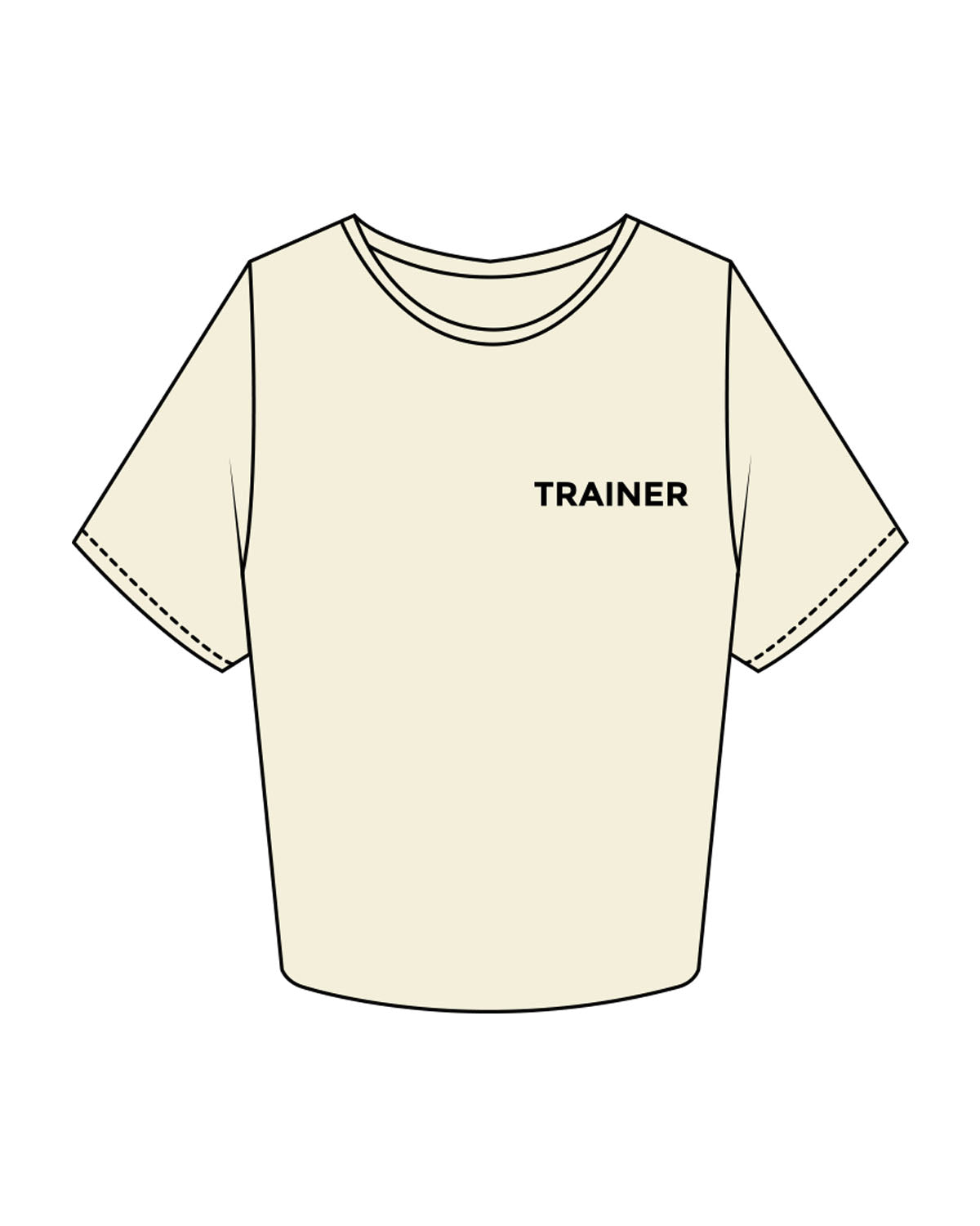 The Crop Tee - Butter - Heroes Fitness - Left Chest "TRAINER" & Back Stacked - Printed - Black
