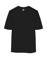 The Mens Active Tee - Black - The Platform Studio - Left Chest Stacked & Center Back Neckline - Printed - White