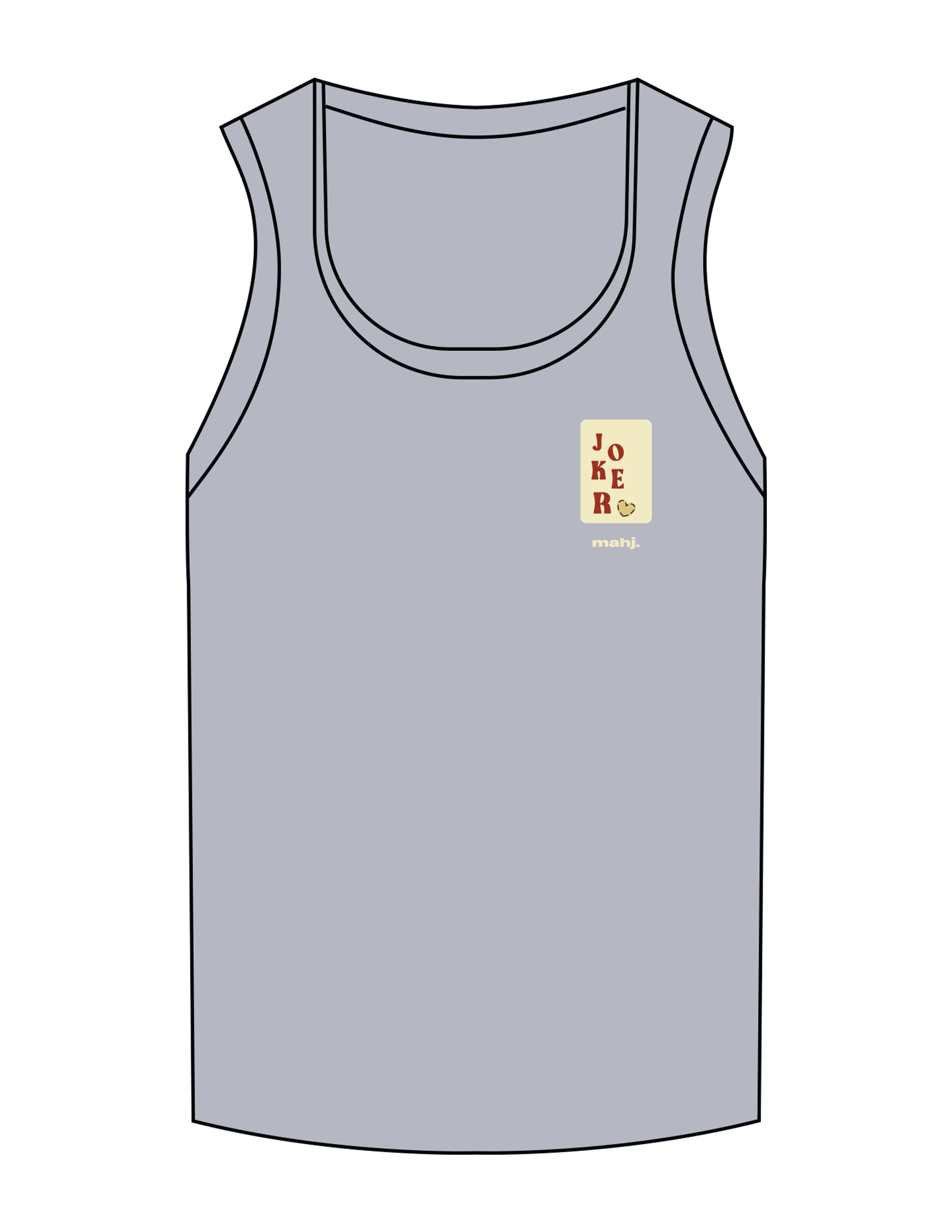 The Micro Rib Full Length Tank - Heather - Barnes. The Label - Left Chest Joker - Printed - Full Color