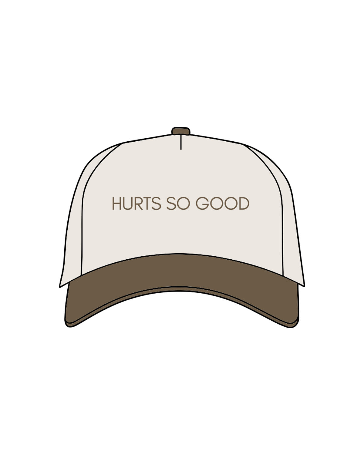 THE CANVAS CAP - Natural / Walnut - CORE REFORM - "Hurt" Center Crown Logo "Printed" & Left side "Embroidered"   -  Walnut