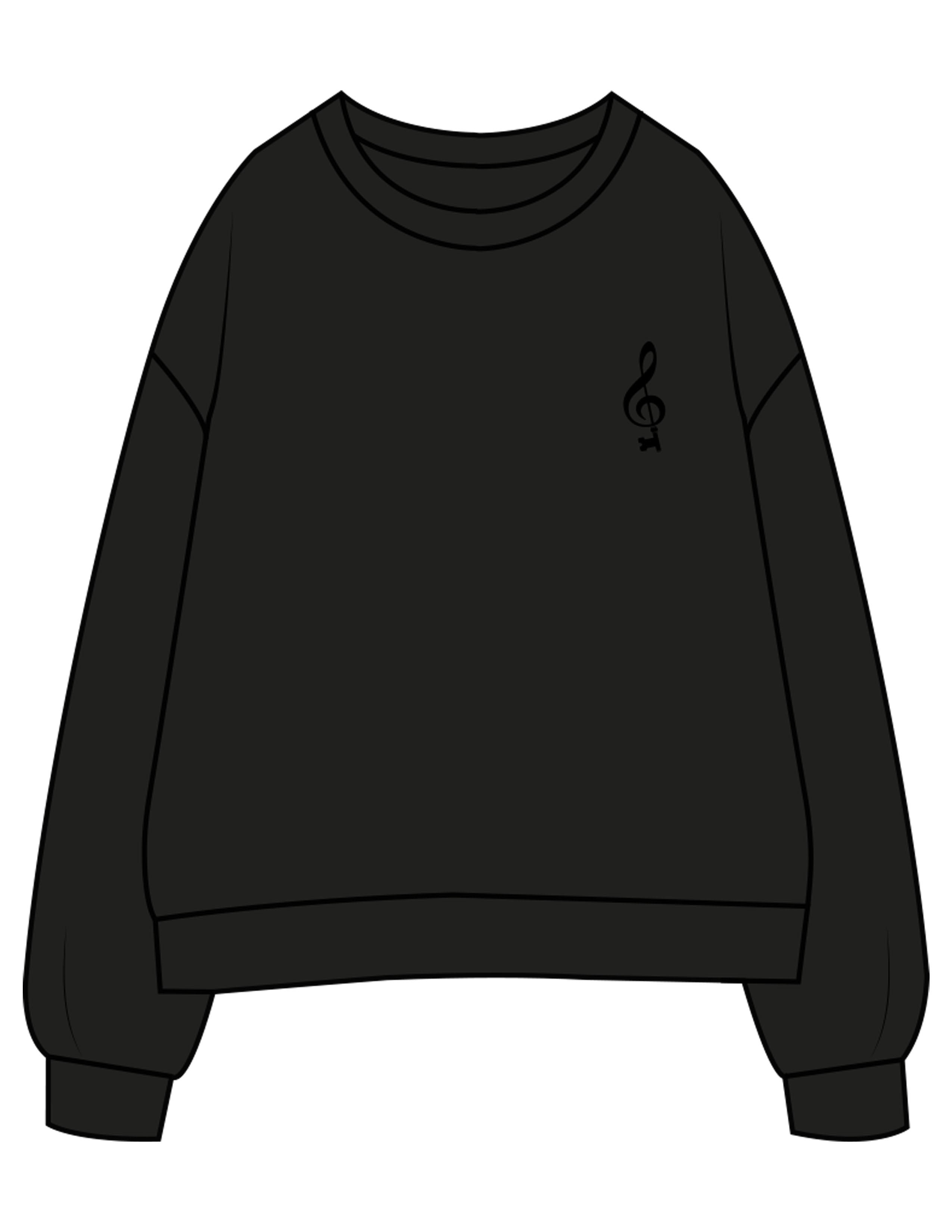 The Mens Crewneck - Black - SOUL YOGA - Left Chest - Printed - Tone on Tone