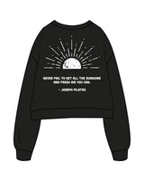 The Womens Heavyweight Crop - Black - Move Studio - Center Chest & Back Full - Printed - White