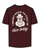 The Mens Tee - Maroon - Try Smile Collective - Center Chest & Back Bear - Printed - Off White