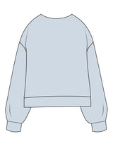 The Womens Sueded Crewneck - Denim Blue - Movement With Chels - Center Chest & Right Sleeve - Printed - Dark Blue