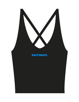 The Sporty Strappy Tank - Black - Saltvault - Center Chest - Printed - Blue