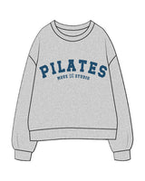 The Womens Crewneck - Heather - Move Studio - Chest Arch Stacked - Printed - Teal