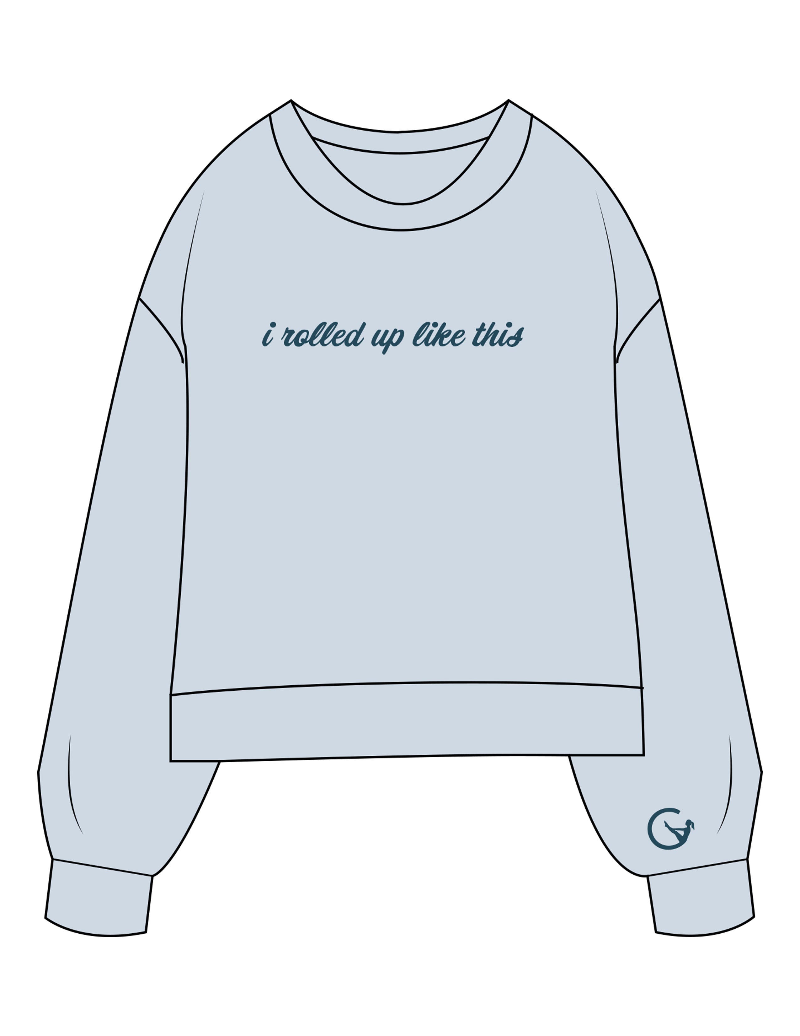 The Womens Sueded Crewneck - Denim Blue - Movement With Chels - Center Chest & Right Sleeve - Printed - Dark Blue