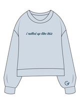 The Womens Sueded Crewneck - Denim Blue - Movement With Chels - Center Chest & Right Sleeve - Printed - Dark Blue