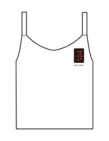The Micro Rib Strappy Crop Tank - White - Barnes. The Label - Left Chest Stars - Printed - Full Color