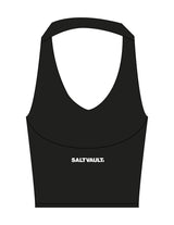 The Halter Tank - Black - Saltvault - Center Back - Printed - White