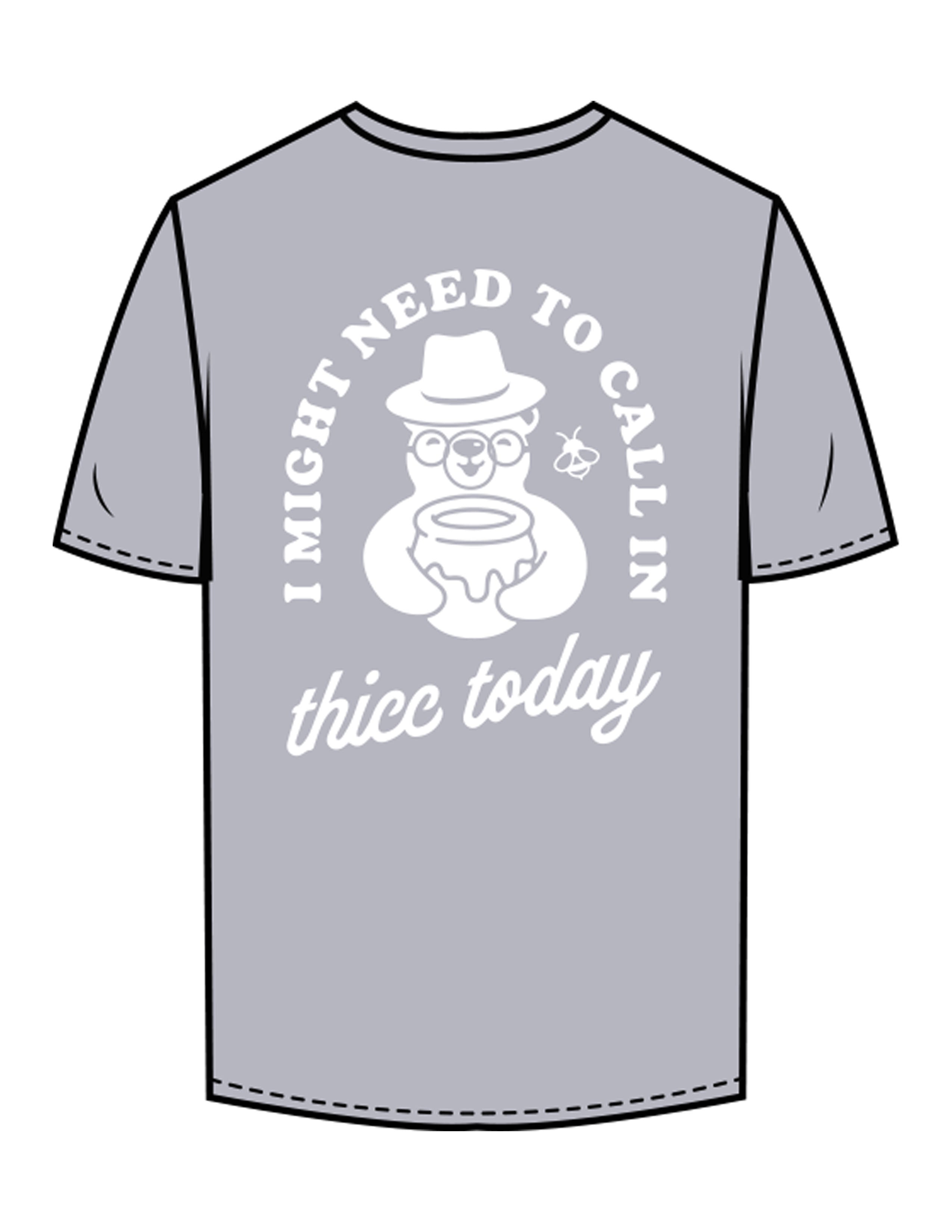 The Mens Tee - Heather - Try Smile Collective - Center Chest & Back Bear - Printed - White