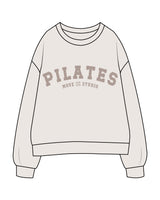 The Womens Crewneck - Bone - Move Studio - Chest Arch Stacked - Printed - Tone on Tone