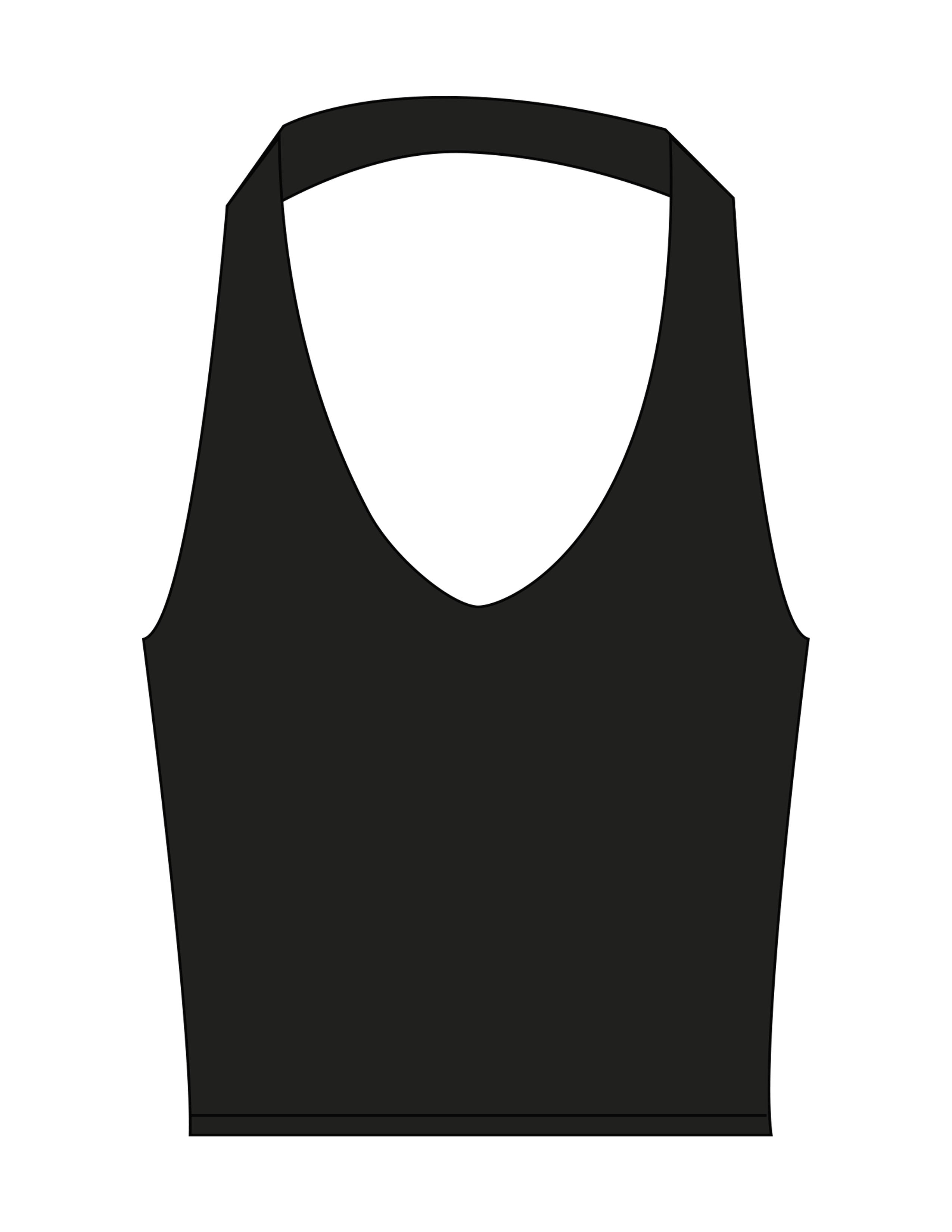 The Halter Tank - Black - Saltvault - Center Back - Printed - White