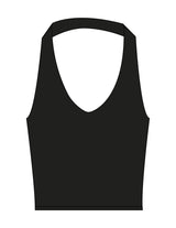 The Halter Tank - Black - Saltvault - Center Back - Printed - White