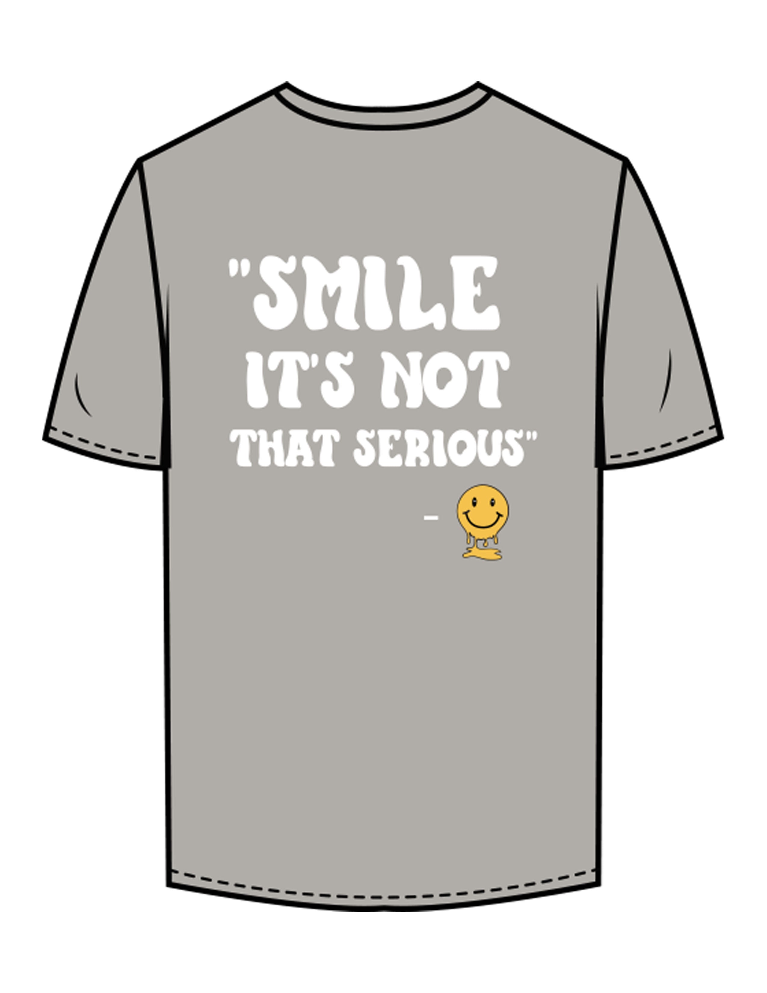 The Mens Tee - Granite - Try Smile Collective - Left Chest & Back Stacked "SMILE" - Printed - Full Color