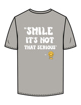 The Mens Tee - Granite - Try Smile Collective - Left Chest & Back Stacked "SMILE" - Printed - Full Color