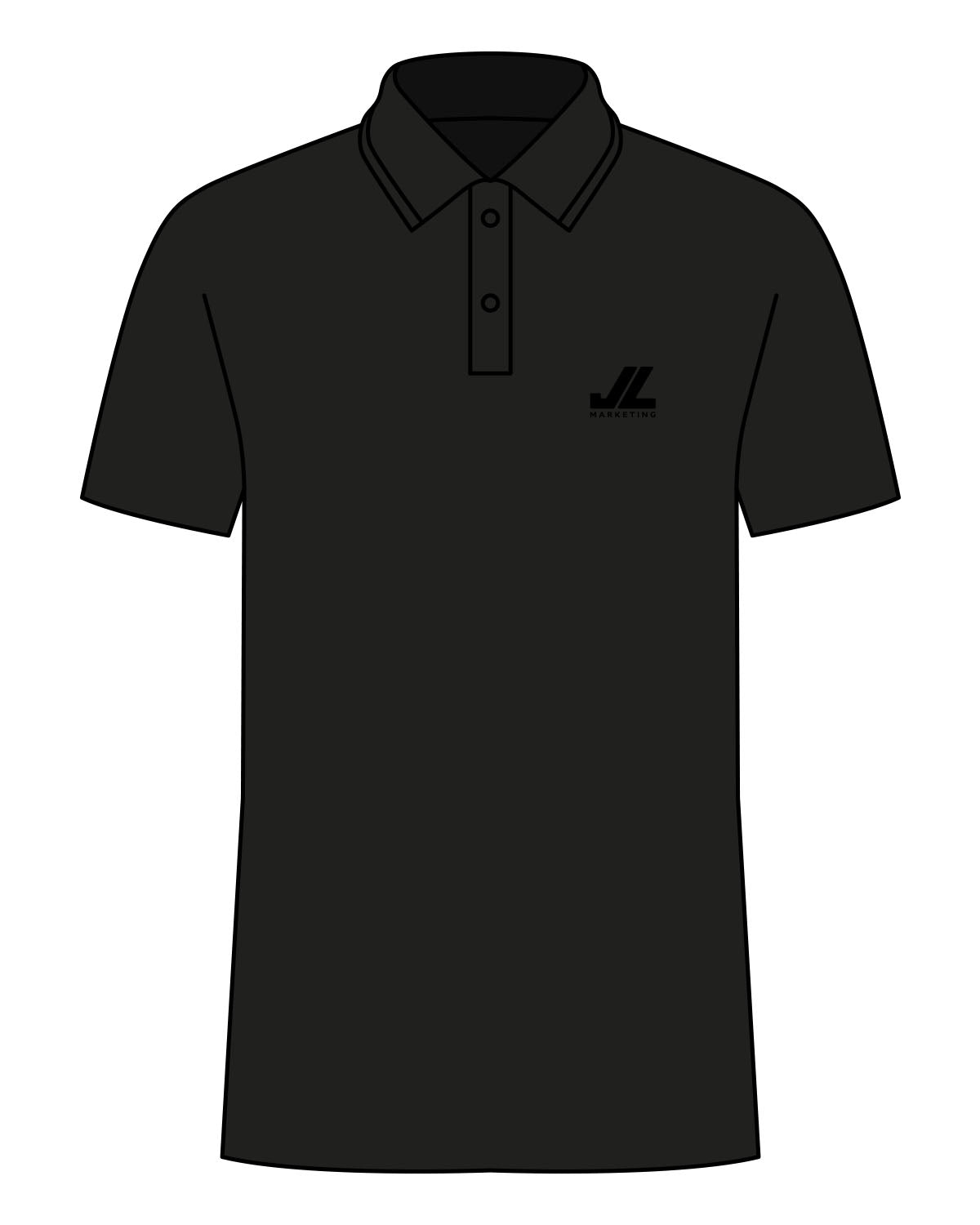 The Mens Polo - Black - JL Marketing - Left Chest - Embroidered - Tone on Tone