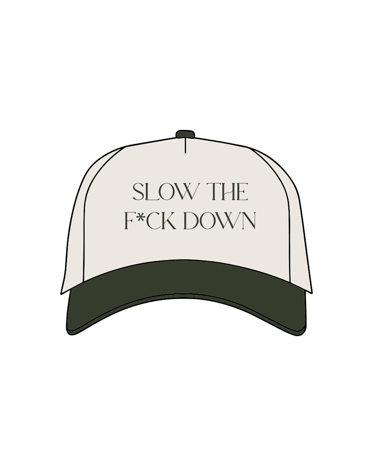 The Canvas Cap - Natural / Forest - CORE REFORM - Center Crown "Printed" & Left side "Embroidered" - Forest