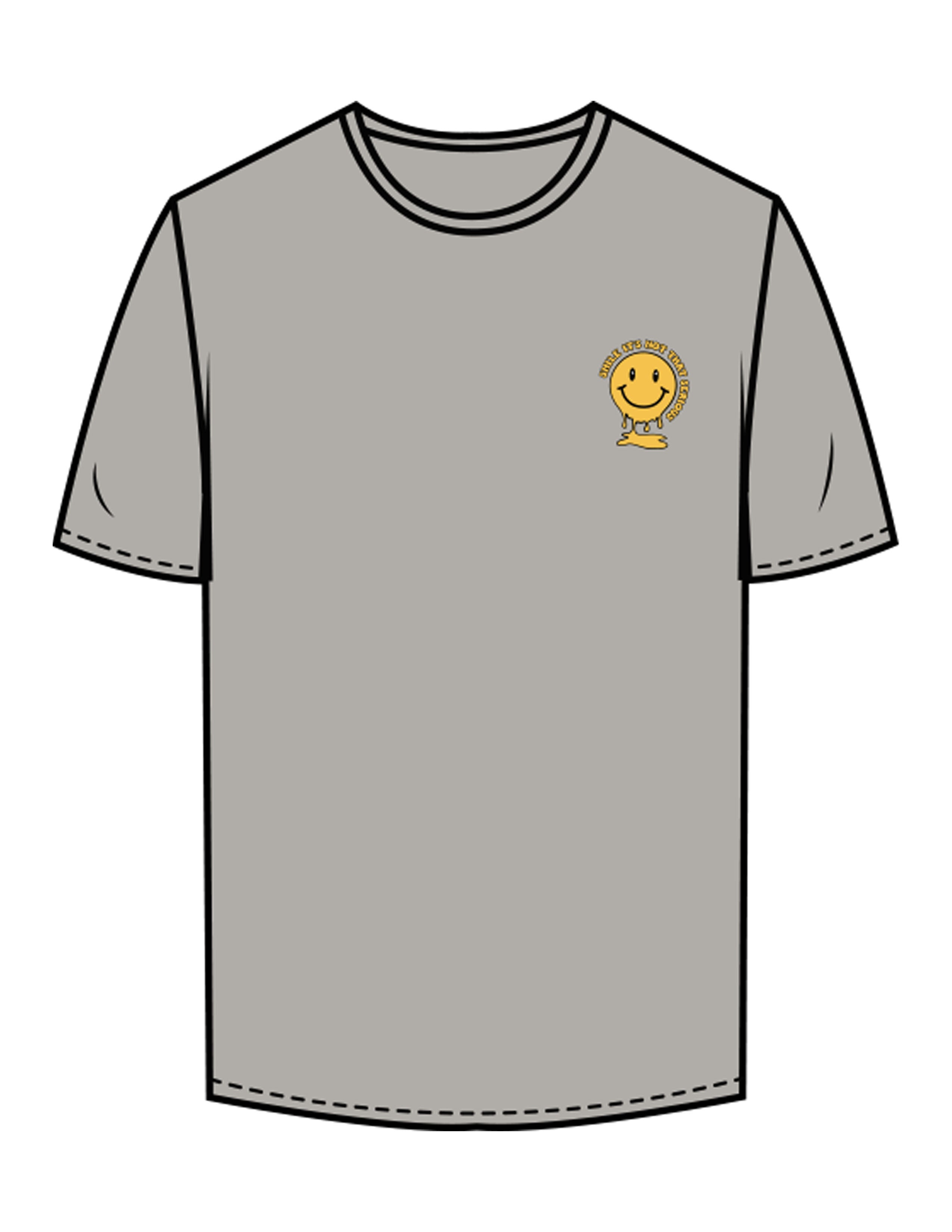 The Mens Tee - Granite - Try Smile Collective - Left Chest & Back Stacked "SMILE" - Printed - Full Color