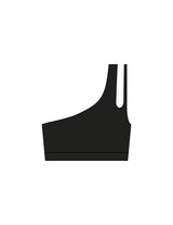 The One Shoulder Bra - Black - Gladden Gains - Center Back - Printed - White